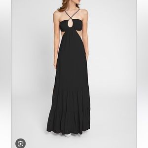 Nicole Miller Cut out Maxi dress Black Large NWOT